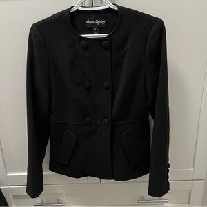SANDRA AUGELAZZI Black Double-Breasted Women's Blazer Double Button Front SZ 34